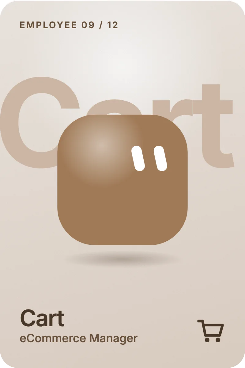 Cart, your AI eCommerce Manager